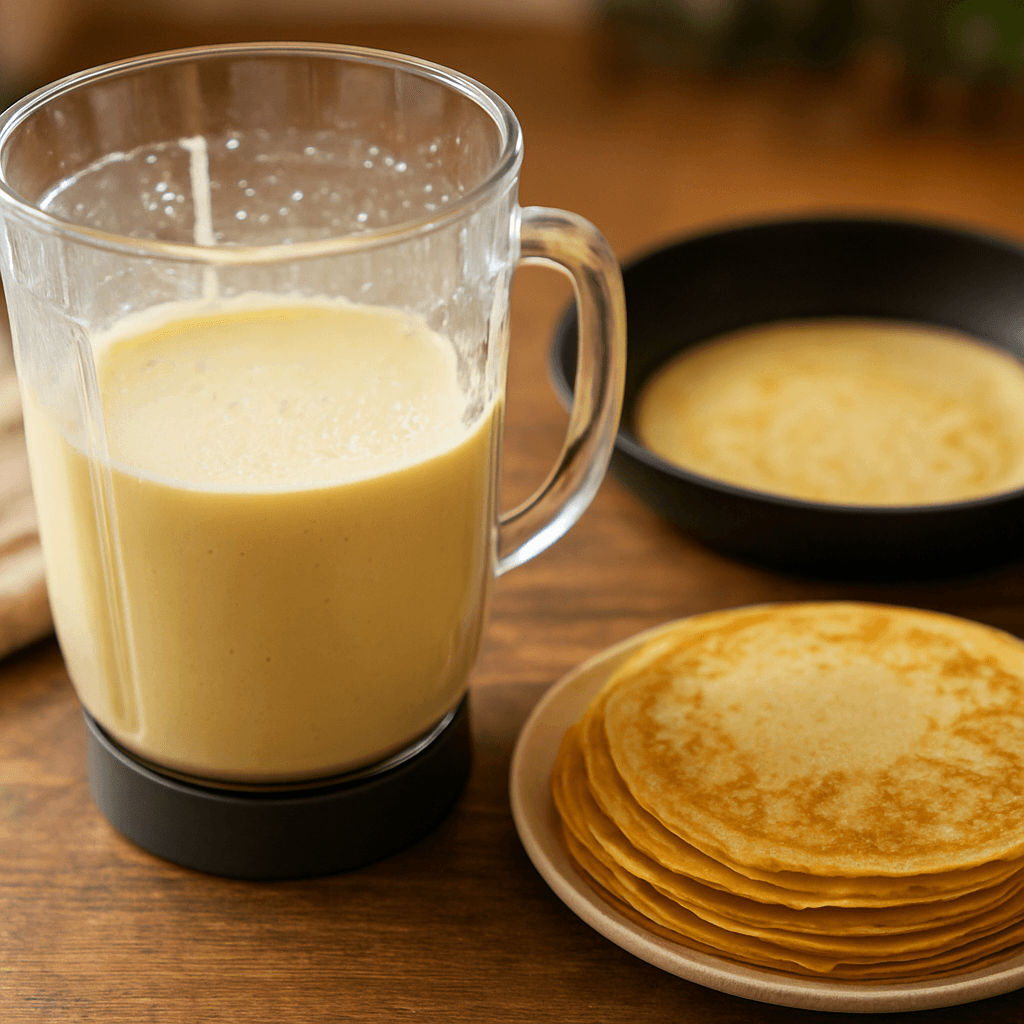 Crêpes sans grumeaux : la méthode blender + repos