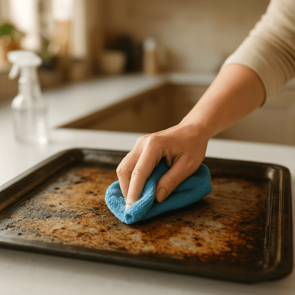 Nettoyer une plaque de four brûlée sans gratter facilement