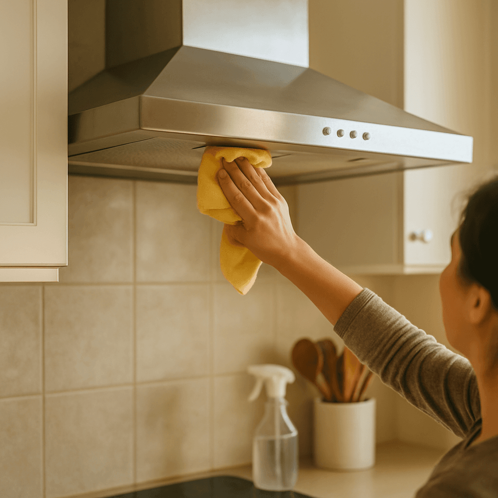 Nettoyer une hotte de cuisine grasse sans démonter