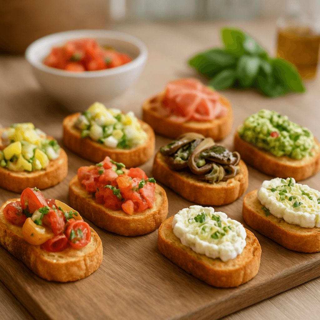 Bruschetta croustillante : pain parfait et 9 toppings