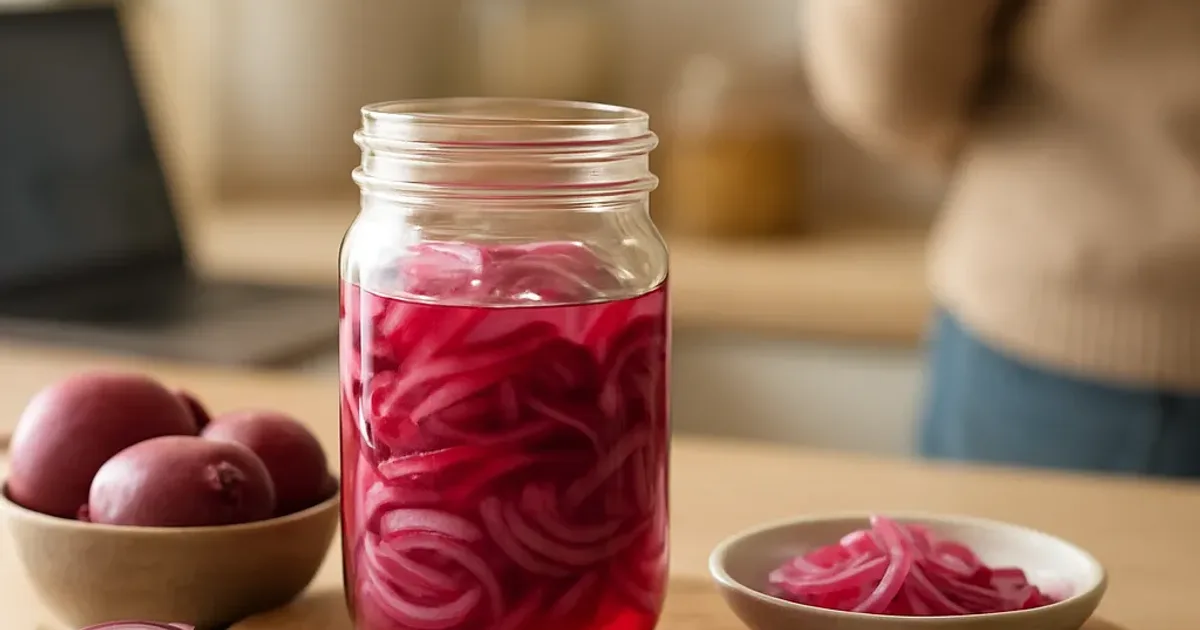 Pickles d'oignons rouges express : prêts en 15 min