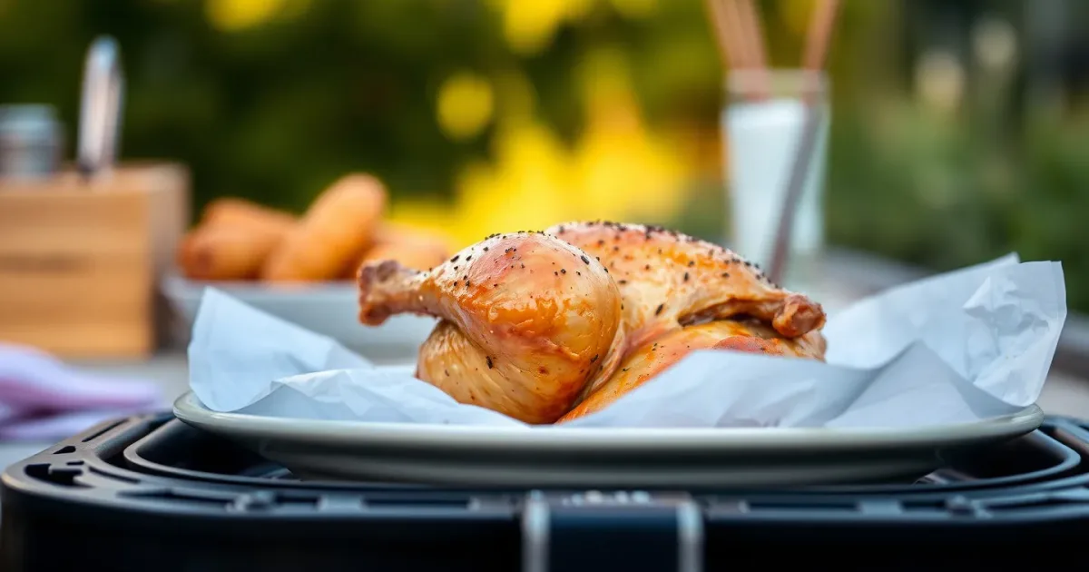 Poulet entier à l'airfryer : doré, juteux, sans stress