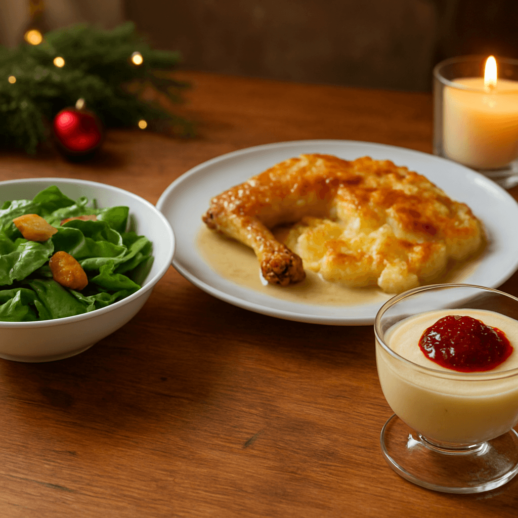 Menu de fêtes petit budget : entrée, plat et dessert