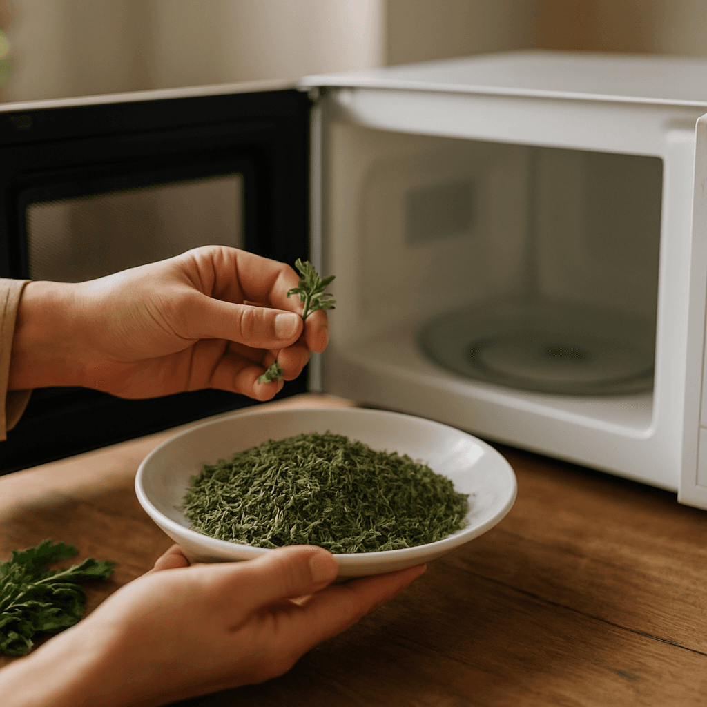Sécher ses herbes au micro-ondes en 2 minutes