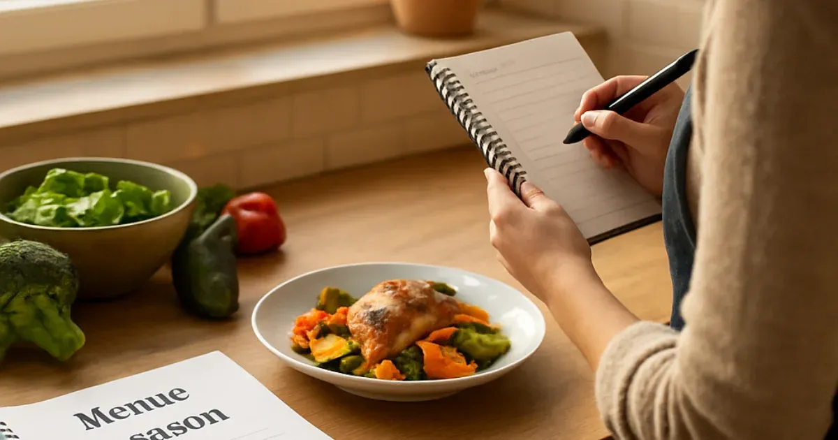 Menus de saison : 7 dîners complets + liste de courses